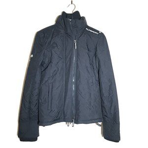 Superdry Three Zipper Nylon Quilted Jacket with Fleece Lining Small